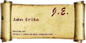 Jahn Erika névjegykártya